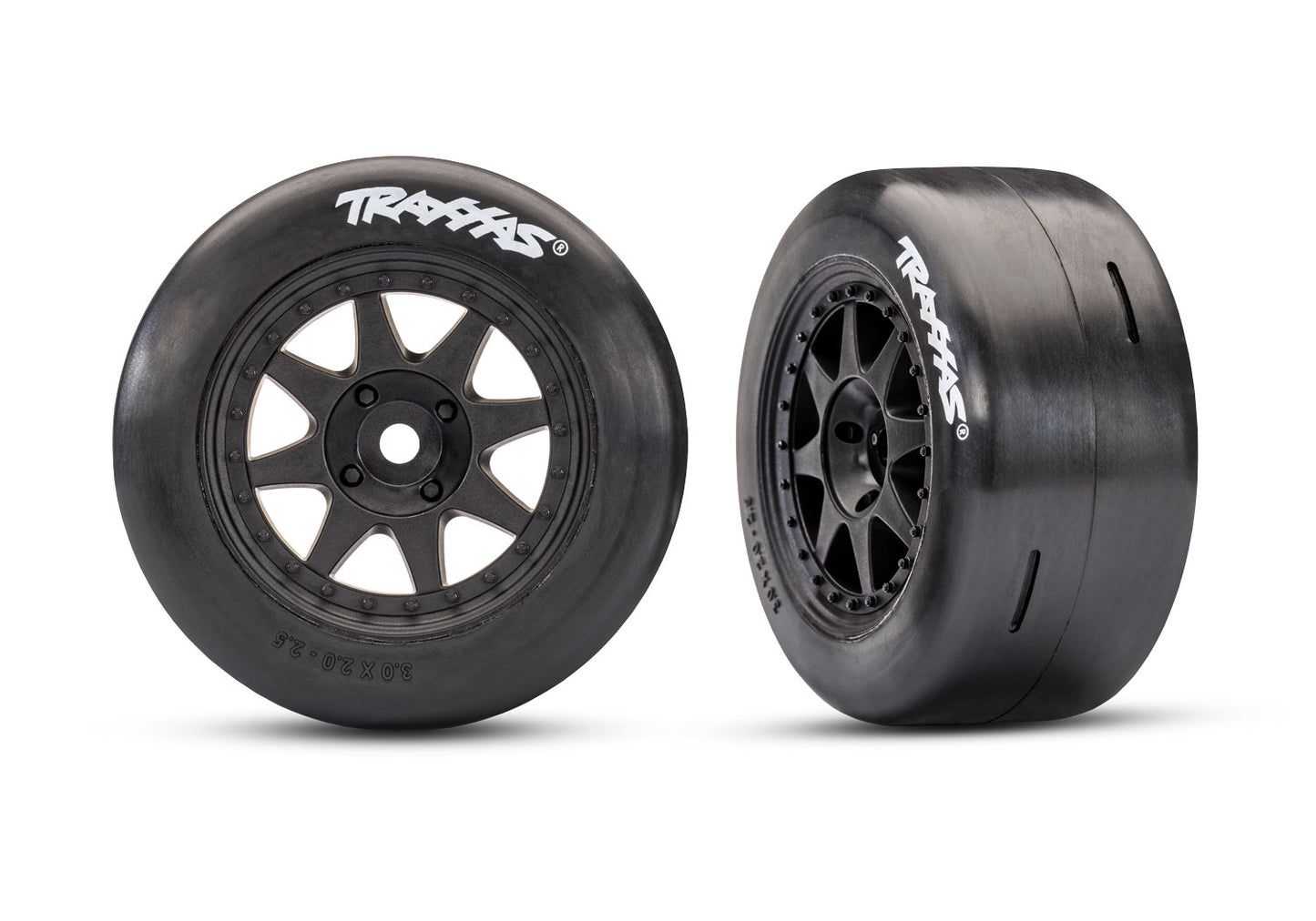 10875-BLK Black Rear Mini Rally Wheels w/ Slick Tires (Soft) (2) | The RC Shop at Dr Dans