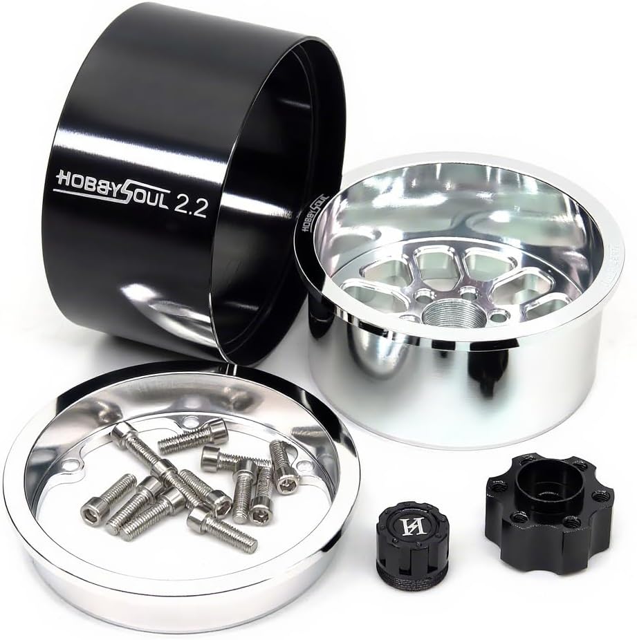 HOBBYSOUL 2.2 Beadlock Wheels -11mm Negative Offset 40mm Wide Rims 2.2 RC Wheels Hex 12mm for 1/10 RC Mud Crawler SCX10 Capra TRX4 Everest gen 7 Pro, Silver | The RC Shop at Dr Dans