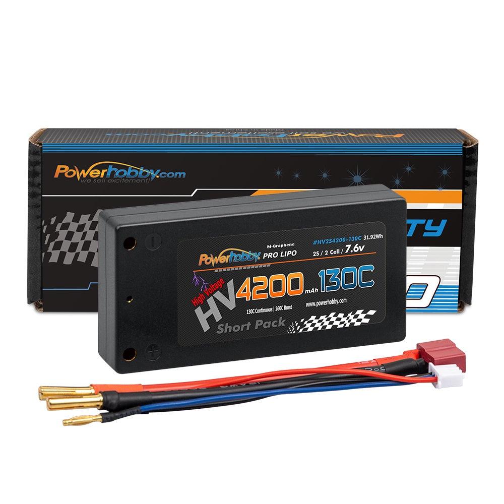 PHBHV2S4200130DEANS Powerhobby 2S 7.6V 4200mah 130C HV + Graphene Shorty Lipo Battery Shorty