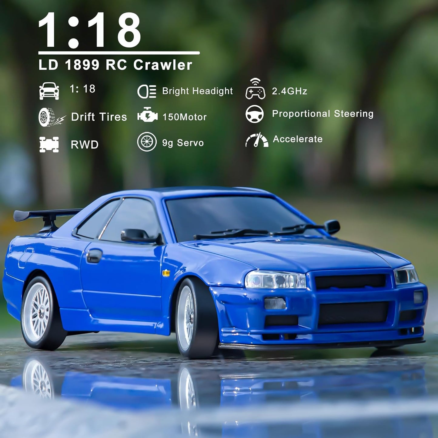 LD11899 1/18 RC RWD RC DRIFT CAR GTR R34 RTR