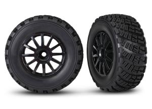 7473T Tires & wheels, assembled, glued (black wheels