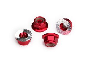 8447R 5 mm Red Aluminum Serrated Lock Nuts (4) | The RC Shop at Dr Dans