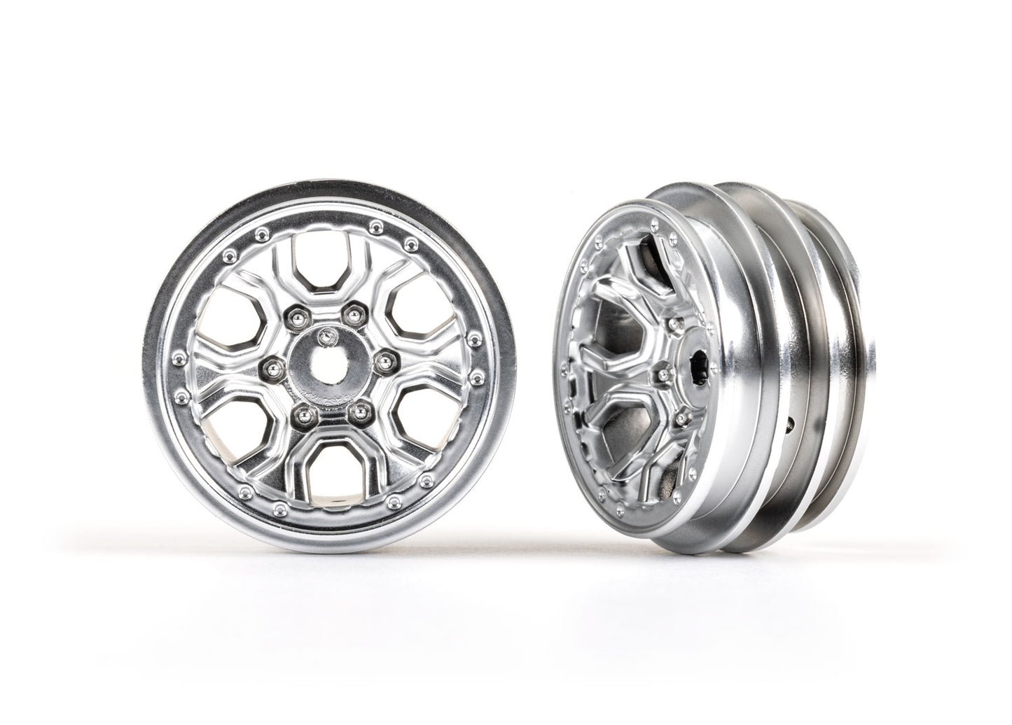9770-Satin 1.0" Satin Chrome Wheels (2) | The RC Shop at Dr Dans