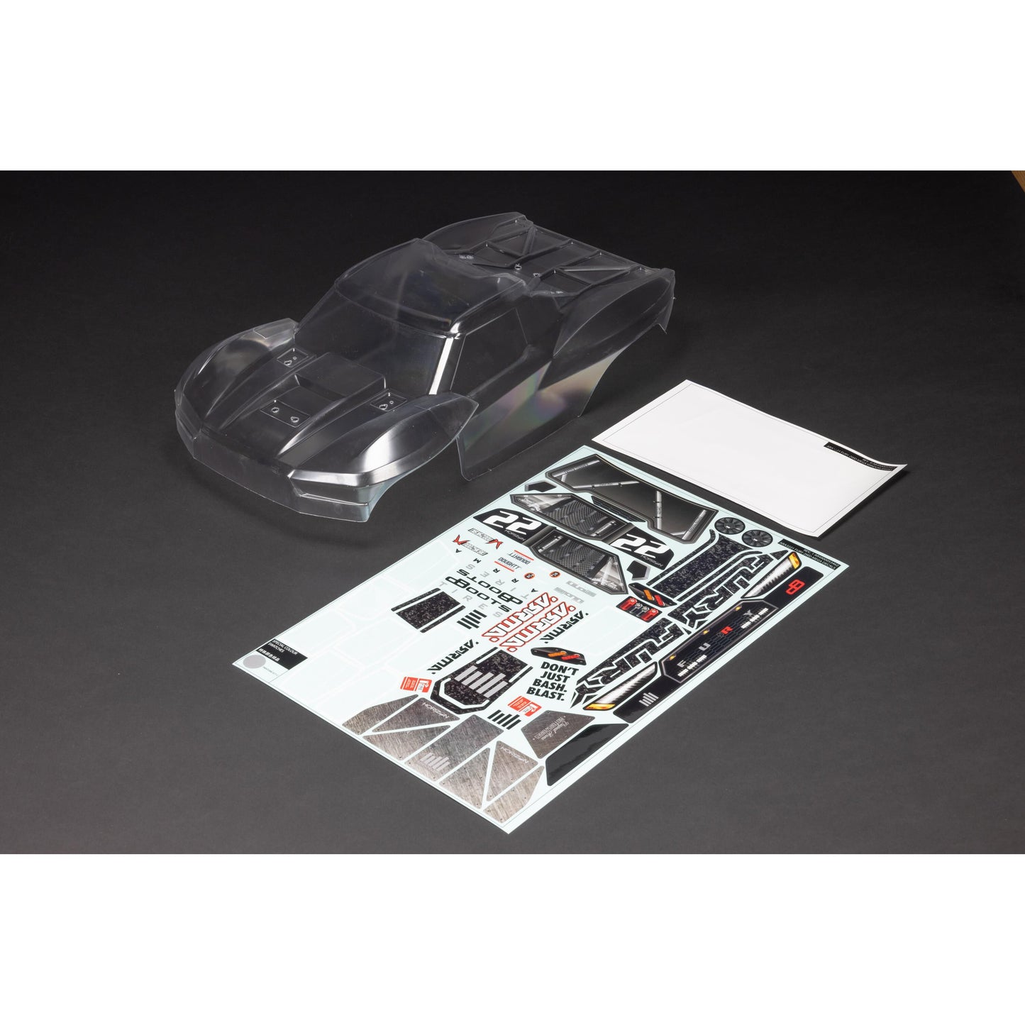 ARA-1581 1/10 Clear Body with Decals: FURY 2WD |The RC Shop at Dr Dans