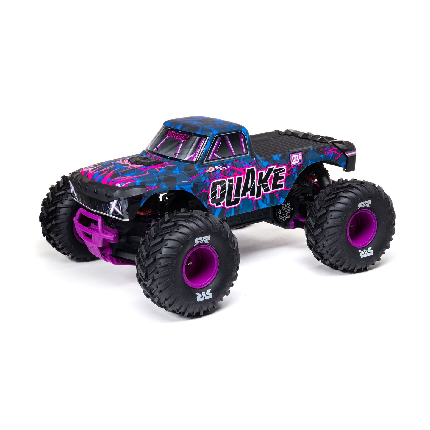 ARA3537T3 1/10 QUAKE 223S 2WD RTR Brushless Monster Truck, Purple | The RC Shop at Dr Dans