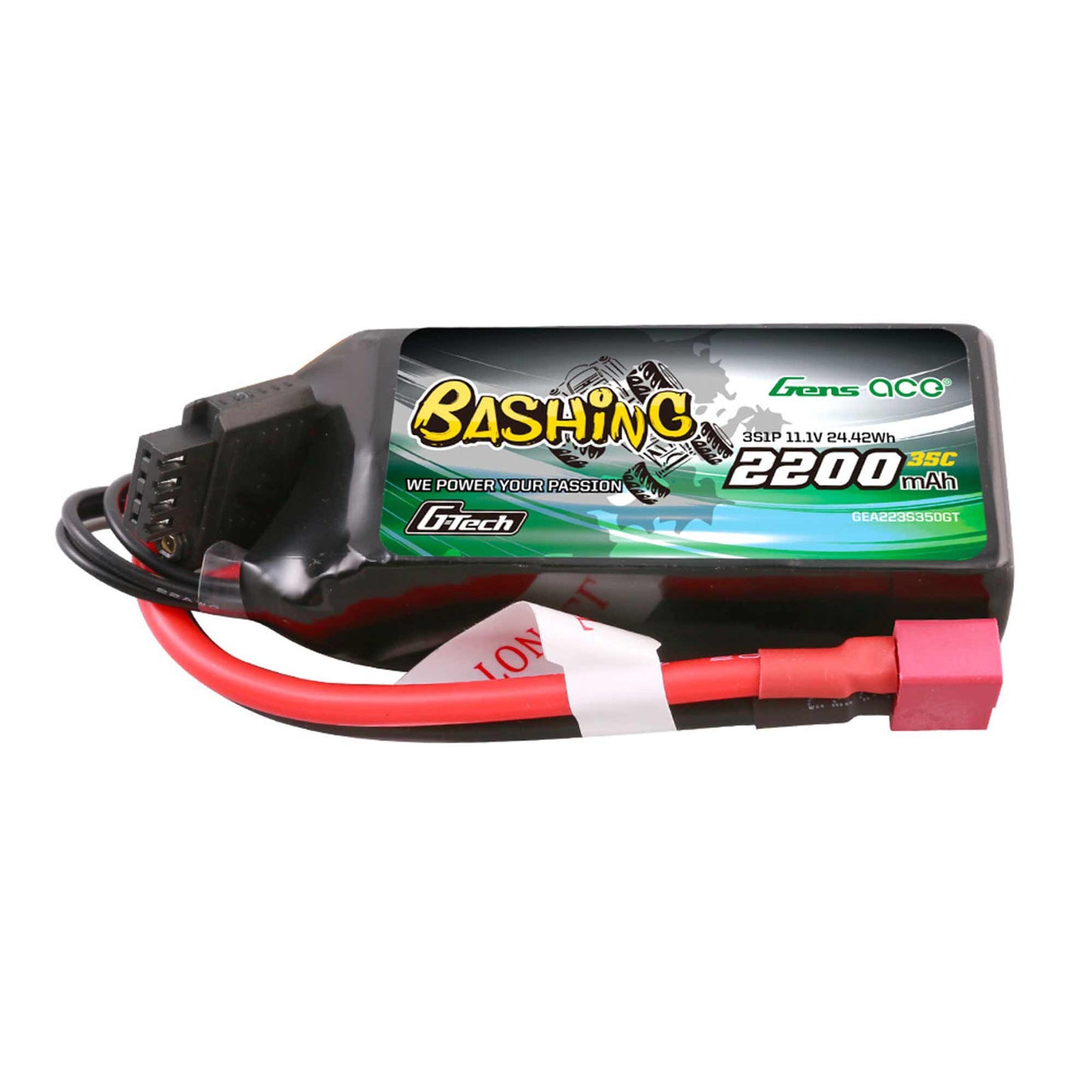 GEA223S35DGT 11.1V 2200mAh 3S 35C G-Tech Bashing LiPo Battery: Deans | The RC Shop at Dr Dans
