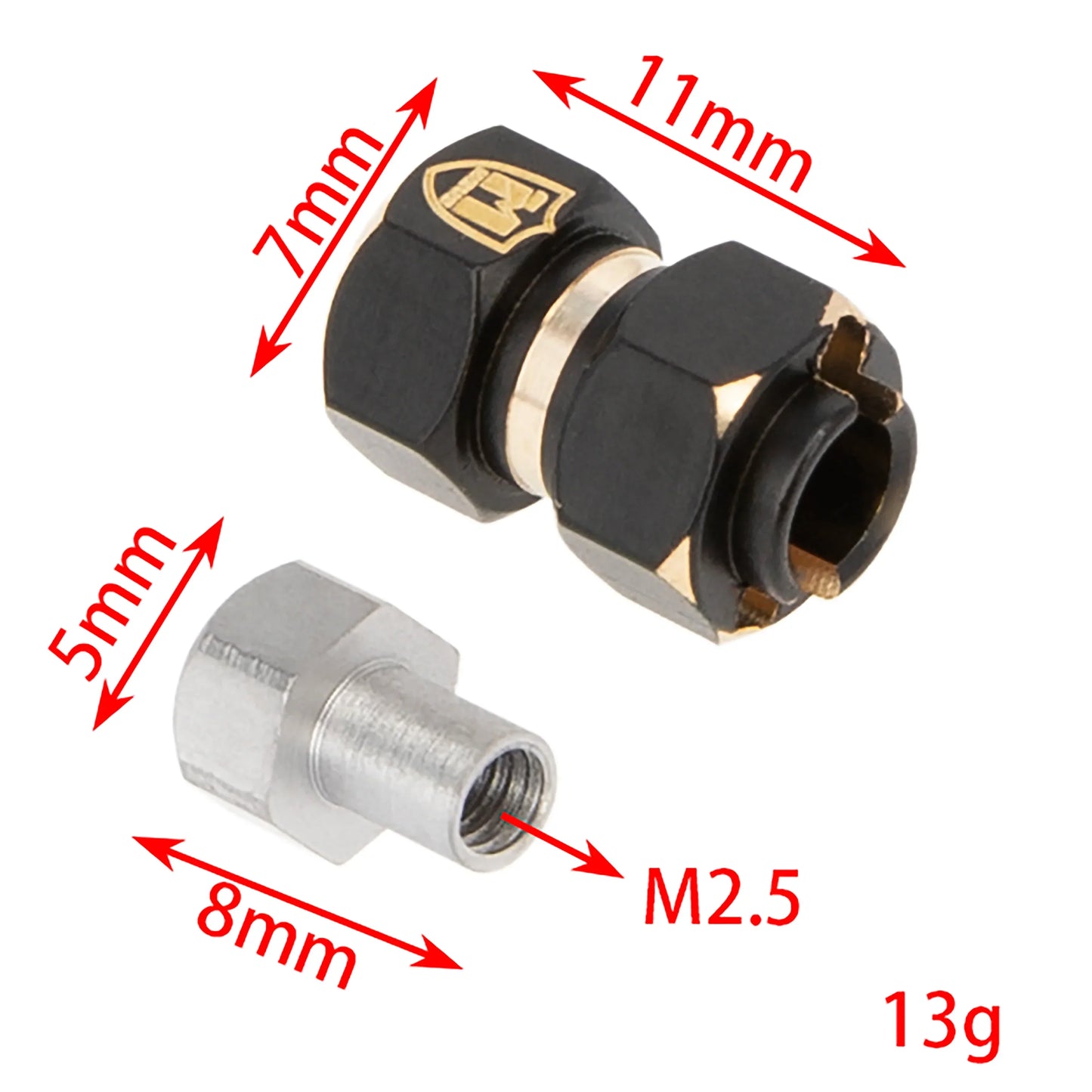 HD0089-TRX4M-HUB-10MM Meus Racing Brass Wheel Hex Hub Extenders Adaptor 10mm(+6mm) for 1/18 RC Crawler Car TRX-4M TRX4M Upgrade Parts | The RC Shop at Dr Dans