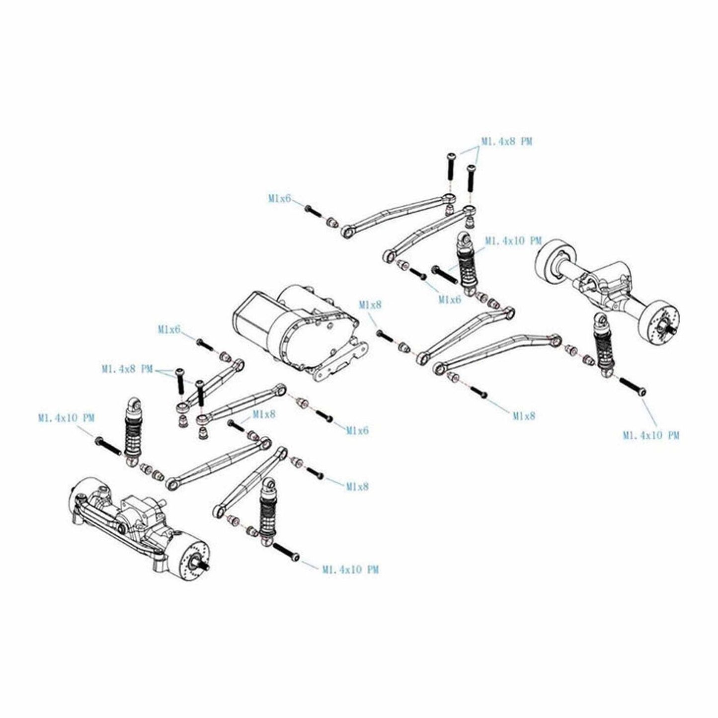 HRASXTY133H Brass No-Flex Link Set, 1/30 Axial SCX30 | The RC Shop at Dr Dans