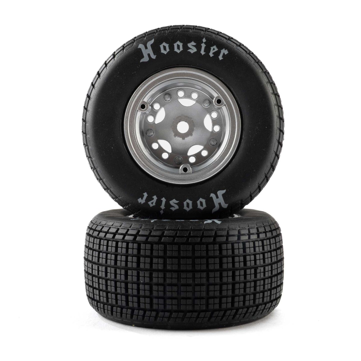LOS-4641 Losi Hoosier Tires, Soft, Mounted, Satin Aluminum, Left/Right (2): 22S DLM | The RC Shop at Dr Dans
