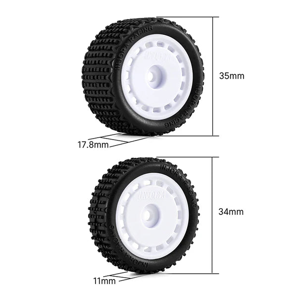MBT01 INJORA Pre-mounted Pin Buggy Tires & Wheels for 1/24 Losi Micro-B |The RC Shop at Dr Dans