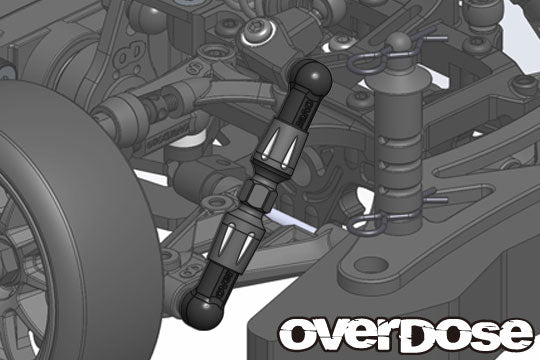 OD2423b OVERDOSE Aluminum Pushrod Turn Buckle (For GALM series/Black) | THE RC SHOP AT DRDANS