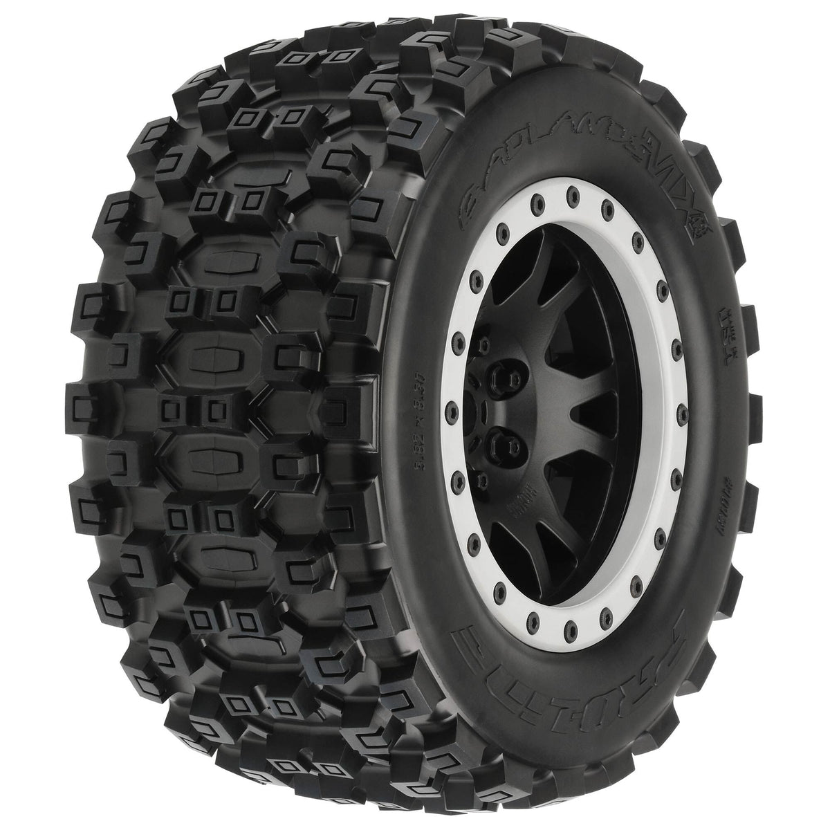 Pro-Line Badlands MX43 4.3" Pro-Loc Tires Mounted on Impulse Wheels for X-Maxx – PRO1013113