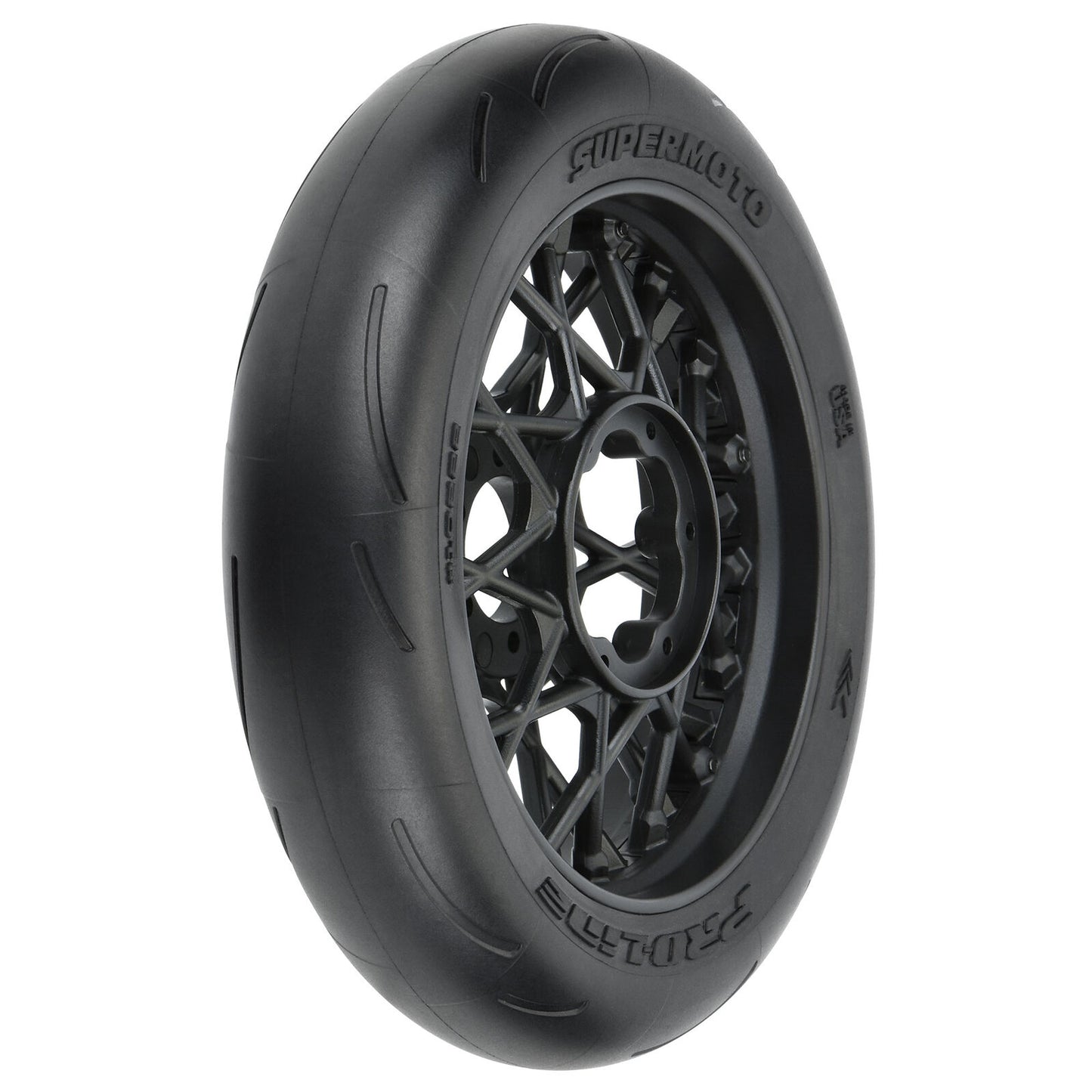 PRO1022210 1/4 Supermoto Tire Front MTD Black Wheel: PM-MX