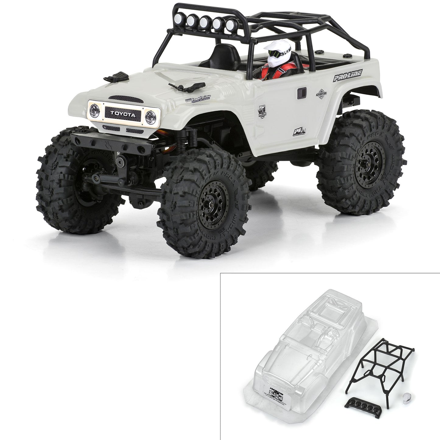 PRO366300 1979 Toyota Land Cruiser FJ40 Clear Body with Trail Cage for Axial SCX24