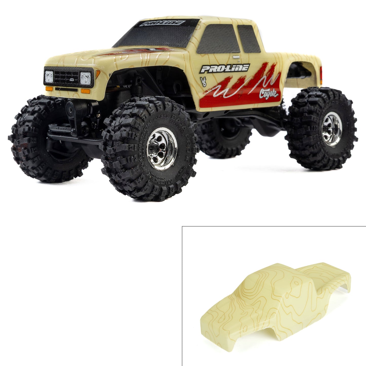 PRO369421 1/30 Limited Edition Pre-Cut/Pre-Painted Coyote High Performance Tan Topo Body: Axial SCX30 | The RC Shop at Dr Dans