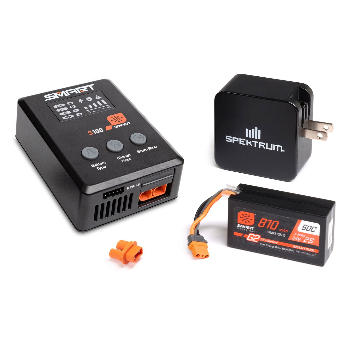 SPMXPSS210 Smart Powerstage Surface Bundle: 810mAh 2S 50C LiPo Battery (IC2) / S100 Charger / 65W Power Supply / Adapter