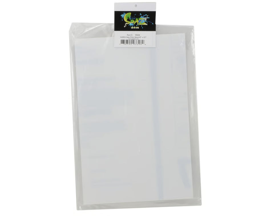 Spaz Stix Clear Polycarbonate Lexan Sheet 0.030" Thick 8x12" | SZX95030