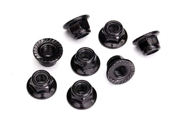 8447 5 mm Black Flanged Serrated Steel Lock Nuts (10) | The Rc Shop at DrDans