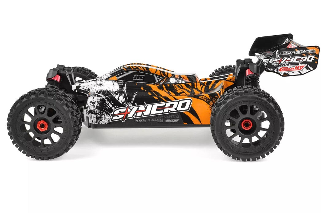 COR00289-O Syncro 2WD 1/8 3-4S Brushless Off Road Buggy, RTR, Orange
