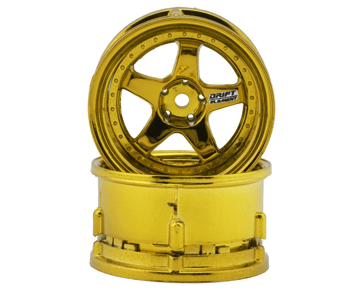 DSC-DE-(031-033) DS Racing Drift Element 5 Spoke Drift Wheels (2) (Adjustable Offset) w/12mm Hex |THE RC SHOP