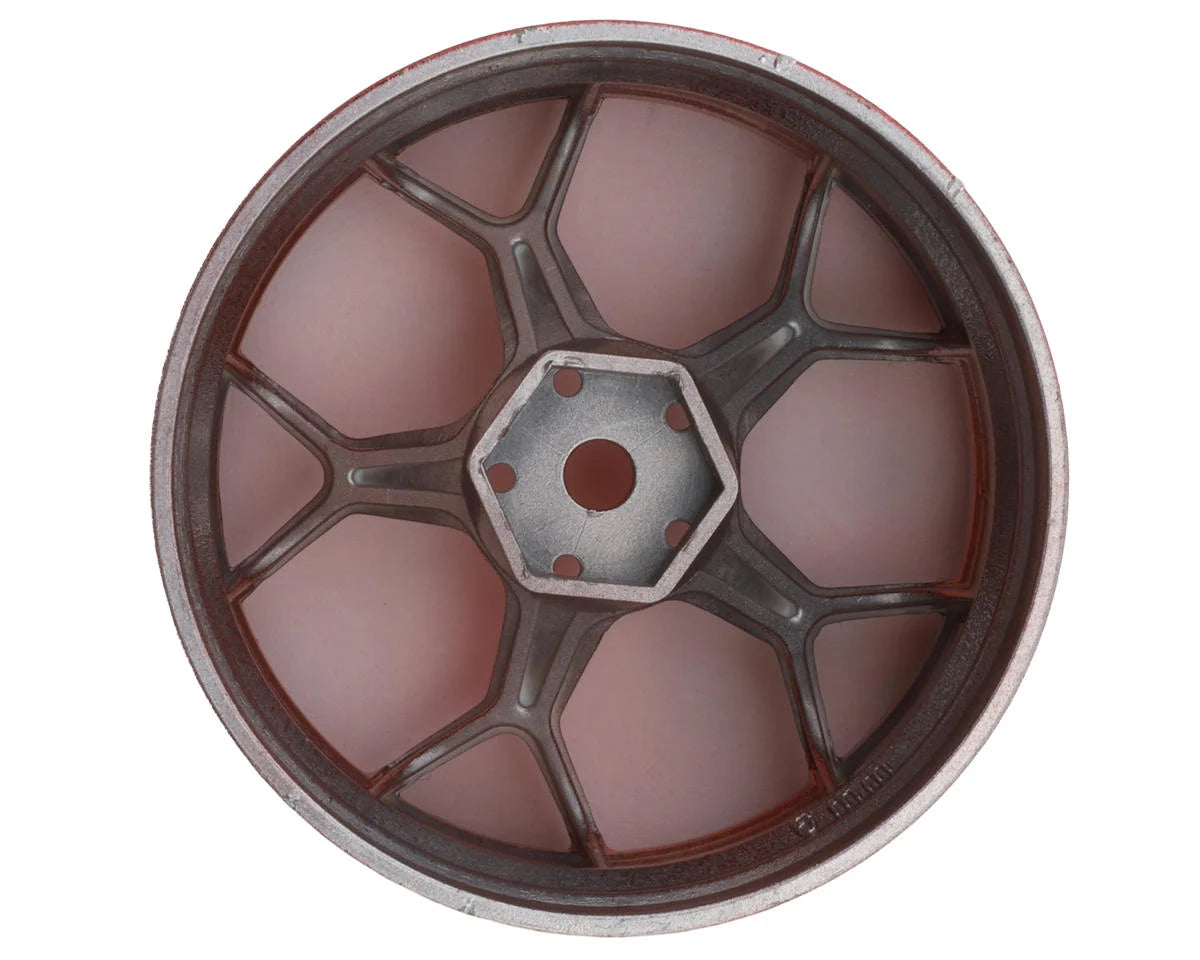 DS Racing Feathery Split Spoke Drift Wheels (Red Hi Gloss) (2) (6mm Offset) w/12mm Hex | THE RC SHOP AT DRDANS