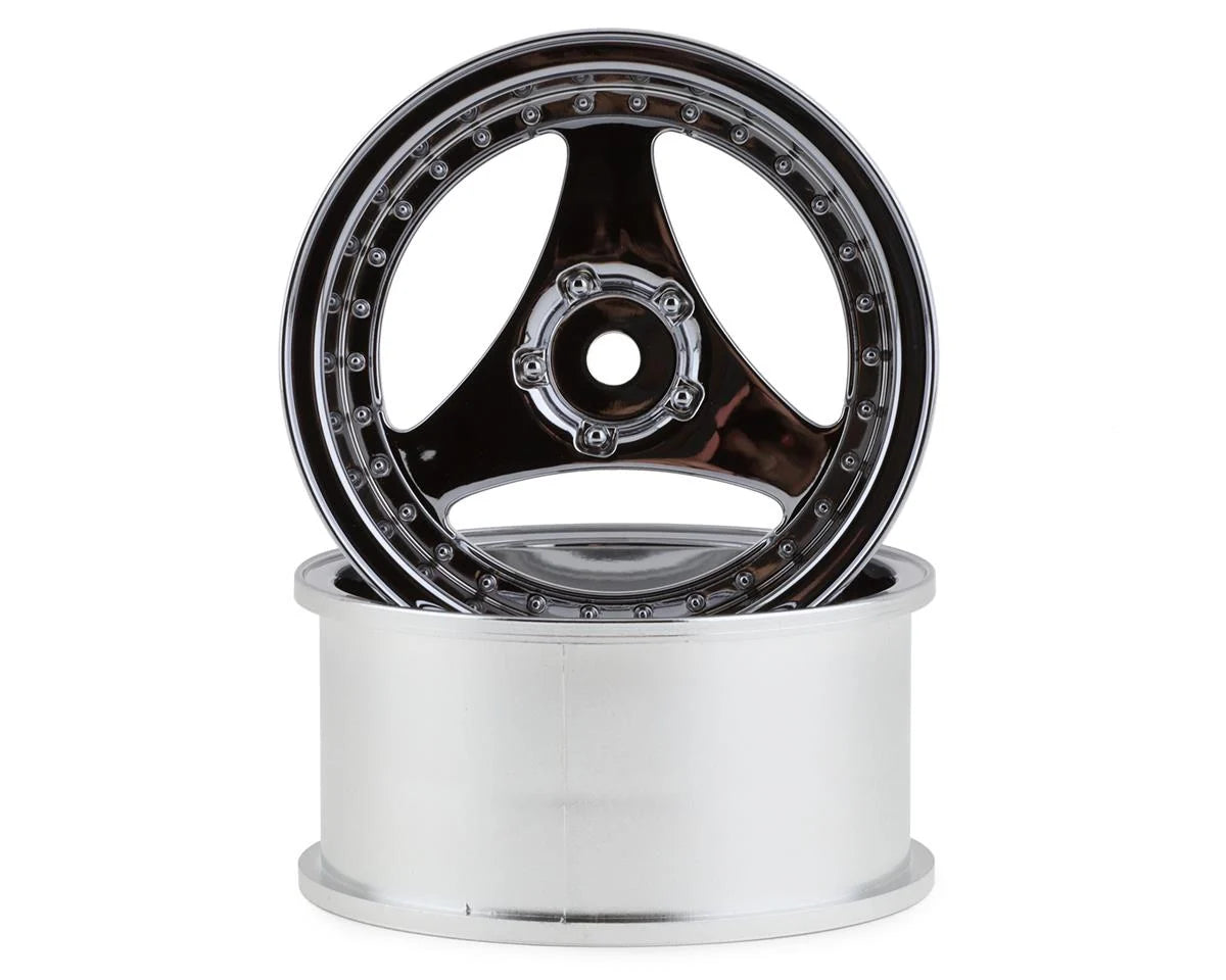 DW-925CS Mikuni Yokohama Advan Oni Kai Drift Wheels (Chrome Silver) (2) (5mm Offset) w/12mm Hex