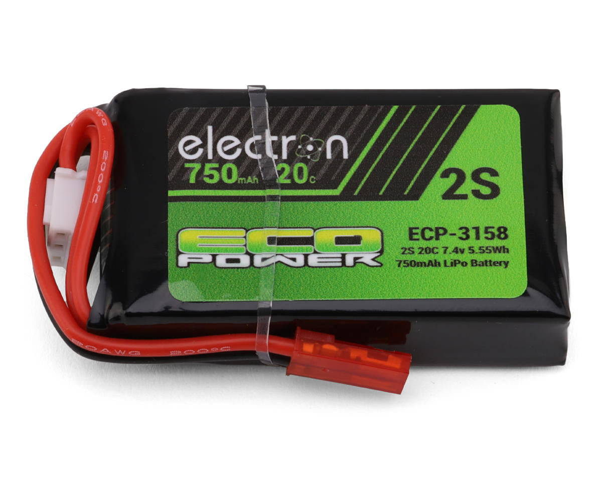 ECP-3158 EcoPower "Electron" 2S 20C LiPo Battery w/JST Connector (7.4V/750mAh) (Redcat® Ascent 18®) | The RC Shop at Dr Dans
