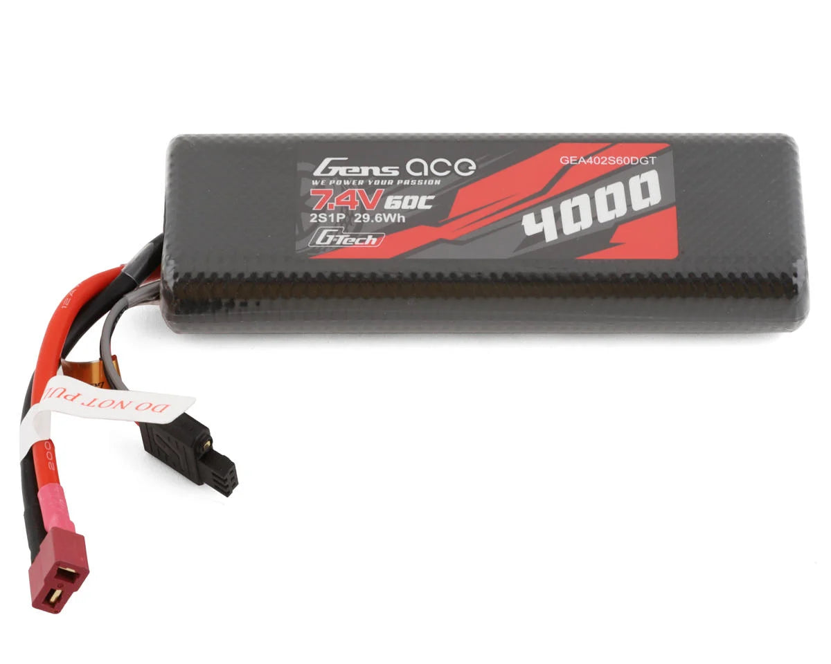 GEA402S60DGT G-tech 4000mAh 7.4V 60C 2S1P HardCase Lipo Deans