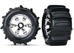 5672 Tires & wheels, assembled, glued 17MM