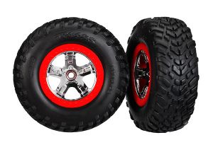 5888 SCT Chrome & Red Wheels & Off-Road Tires (2)