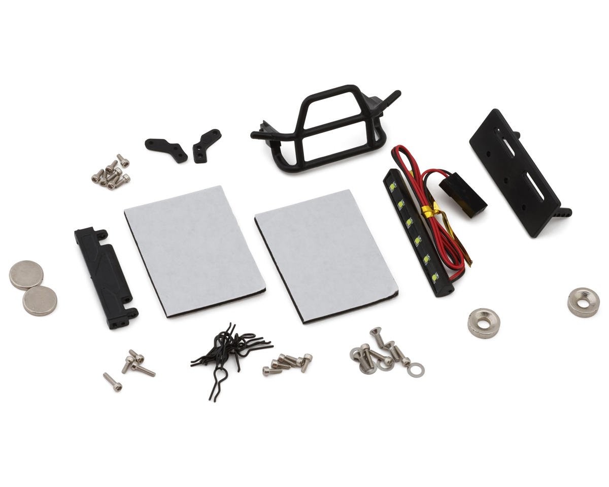 Injora Axial® SCX24 BUG24 1/24 Pre-Painted Rock BUG24-RD Crawler Body Set (Red) (132mm Wheelbase) w/LED Light Bar & Interior