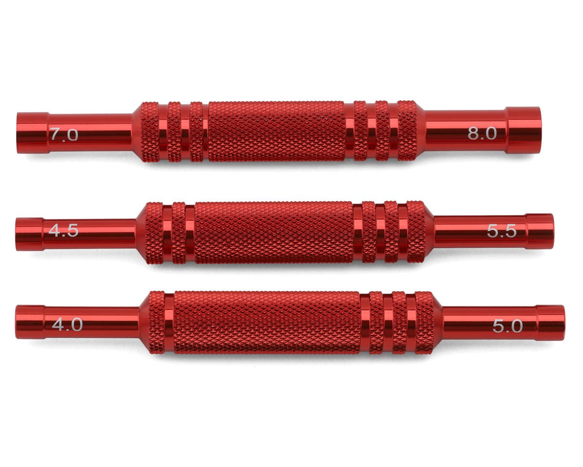 INJTOOL-LSD07 Injora Aluminum Thin-Walled Wheel Nut Wrenches Set (Red) | The RC Shop at Dr Dans