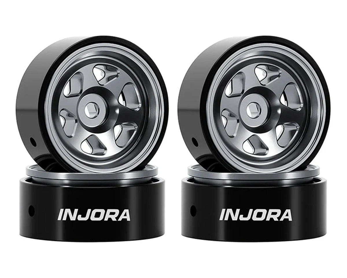 INJW7001-18 Injora Axial SCX30 0.7" 6-Spoke Aluminum Micro Rock Crawler Beadlock Wheels (4) (4g ea) | The RC Shop at Dr Dans