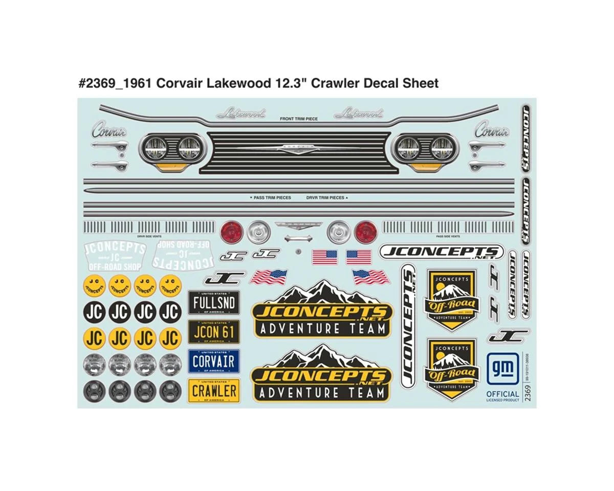 JCO0480 JConcepts 1961 Corvair Lakewood Rock Crawler "Pre-Trimmed" Body (Clear) (12.3") | The RC Shop at Dr Dans