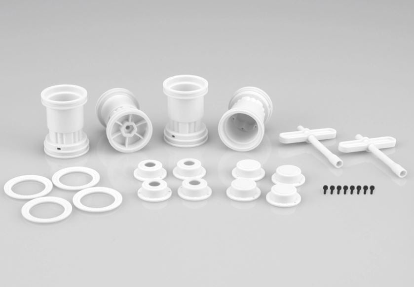 JCO3442W Tribute - 1/24th Mini Monster Truck Wheel w/ Accessories (white) - 4pc.