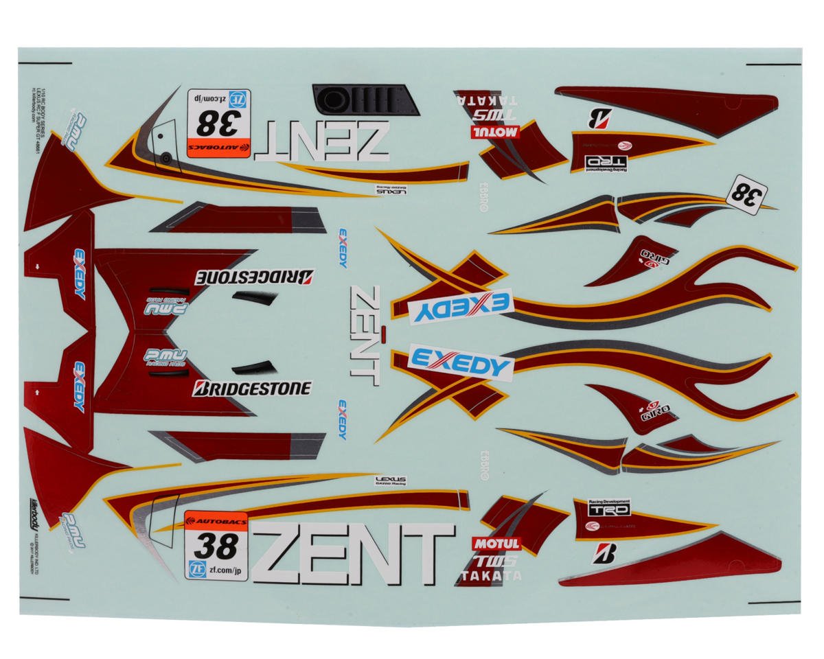 KLR-48769 Killerbody Zent Cerumo Lexus RC F 1/10 Decal Sheet