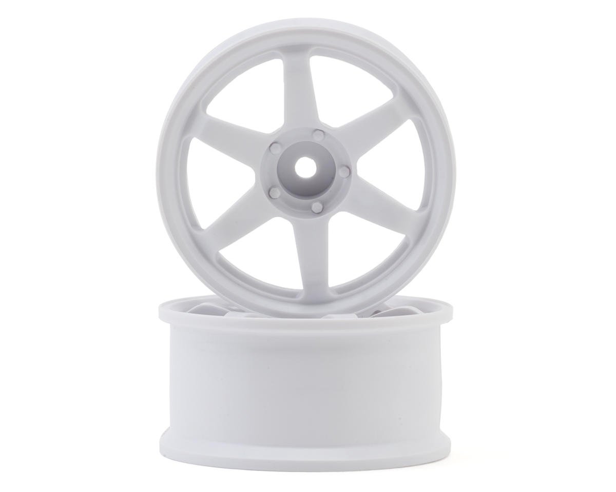 LWH-0308WHA LAB TE37 Sports 1/10 High Traction Drift Wheels (White) (2) (8mm Offset) w/12mm Hex