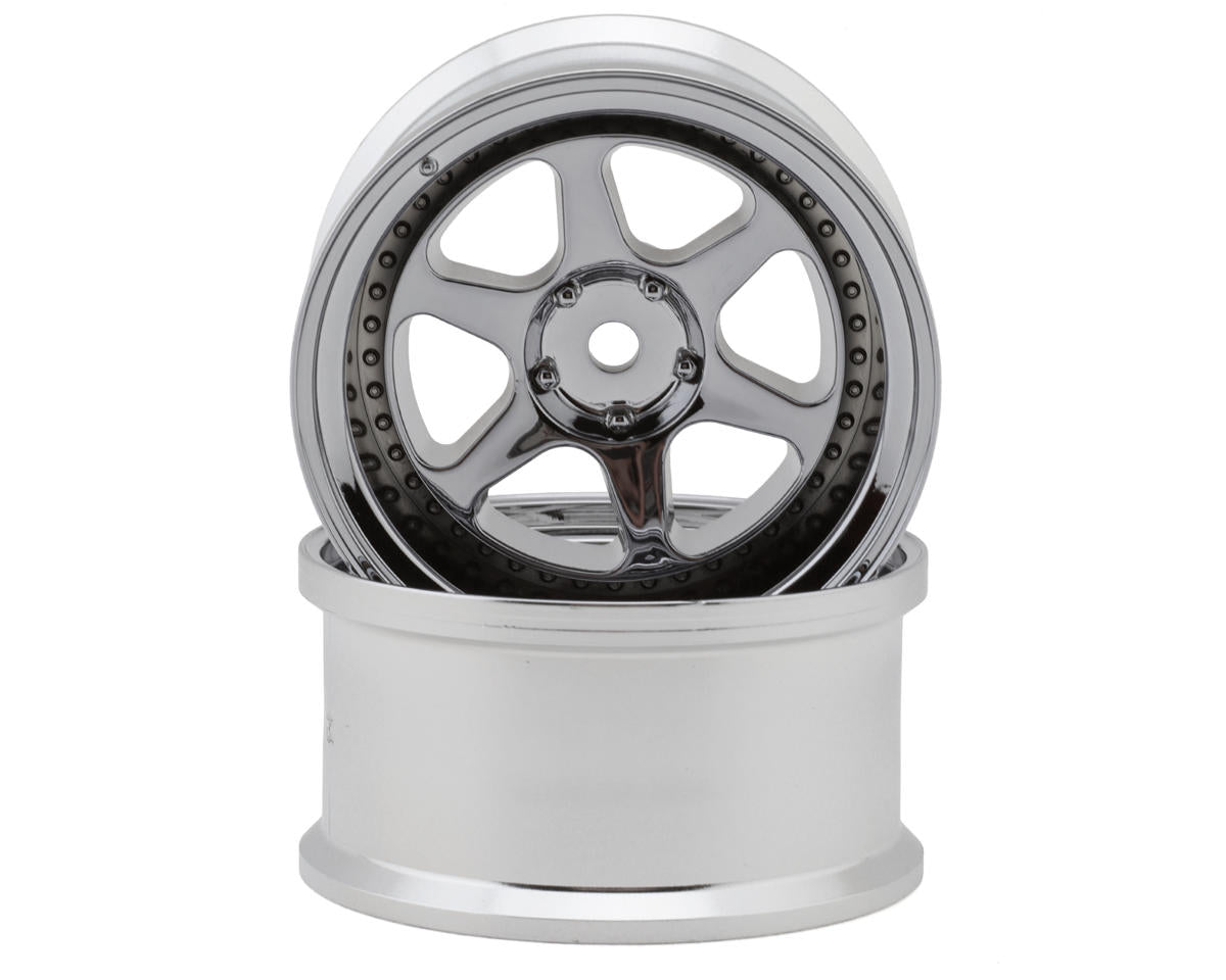 LAB WORK Meister L1 1/10 Drift Wheels Chrome – 12mm Hex – Multiple Offsets