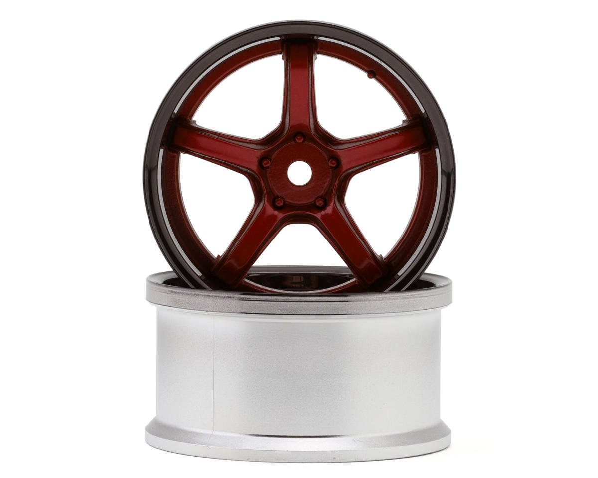 LWH-LW-0706BCRA LAB Work Emotion T5R 1/10 2-Piece Concave Drift Wheels (Candy Red/Black) (2) (6mm Offset) w/12mm Hex