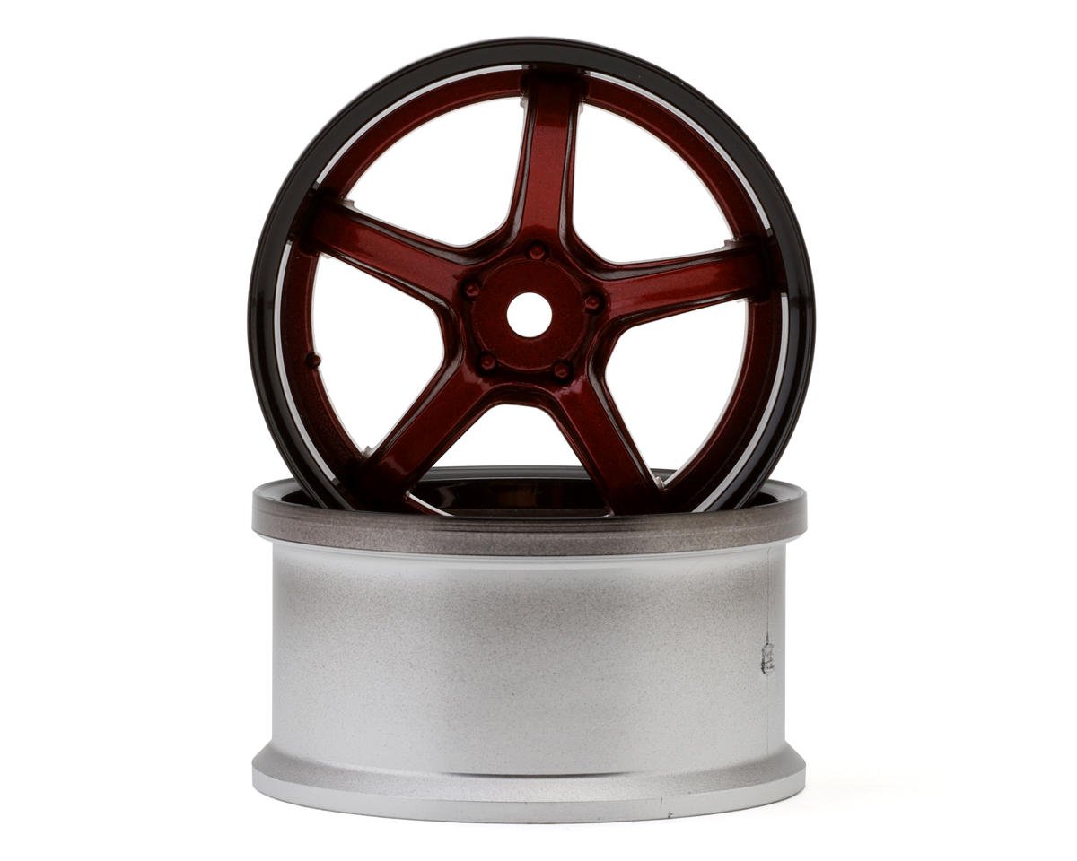 LWH-LW-0708BCRA LAB Work Emotion T5R 1/10 2-Piece Concave Drift Wheels (Candy Red/Black) (2) (8mm Offset) w/12mm Hex