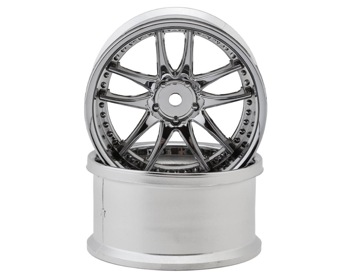 LWH-LWS-0608C LAB Work Emotion CR3P 1/10 Super High Traction Drift Wheels (8mm Offset) (Chrome) (2) w/12mm Hex