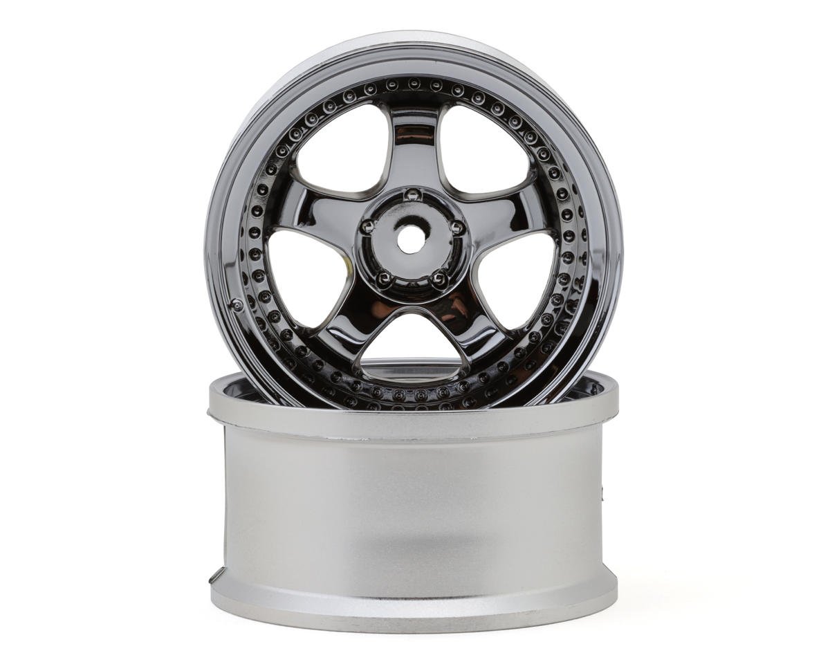 LWH-LWS-0808C LAB Work Meister S1 1/10 Super High Traction 3-Piece Drift Wheels (Chrome) (2) (8mm Offset) w/12mm Hex