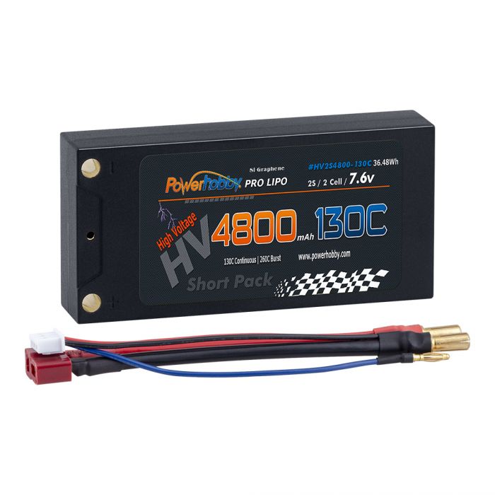PHB2S4800130S 2S 7.6V 4800mAh 130C HV + Graphene Shorty Lipo Battery 5mm LCG