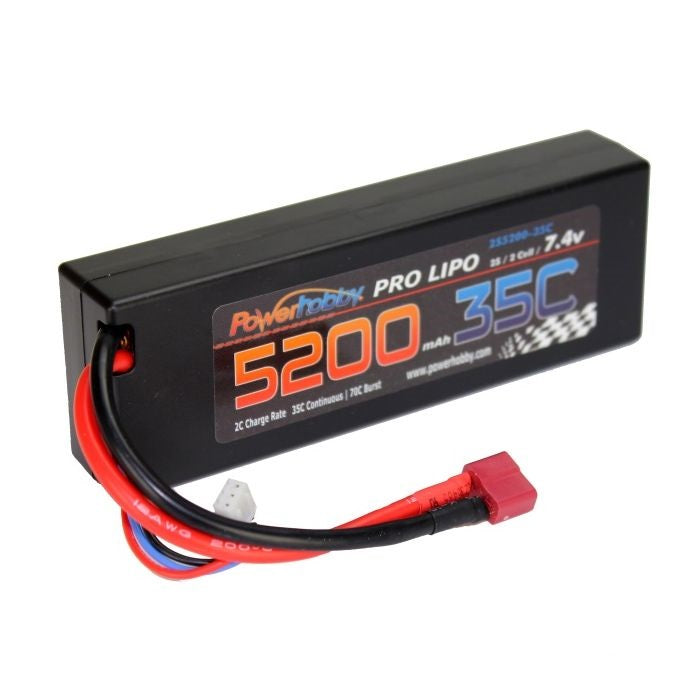 PHB2S520035CDNS 5200mAh 7.4V 2S 35C LiPo Hard Case Battery with Hardwire Deans Connector | The RC Shop at Dr Dans