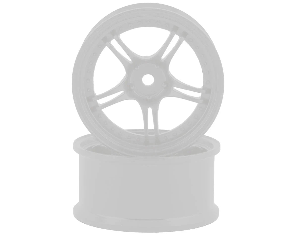RCA-ART-WW-0508WH RC Art SSR Professor SPX 5-Split Spoke Drift Wheels (White) (2) (Deep Face 8mm Offset) w/12mm Hex | The RC Shop at Dr Dans