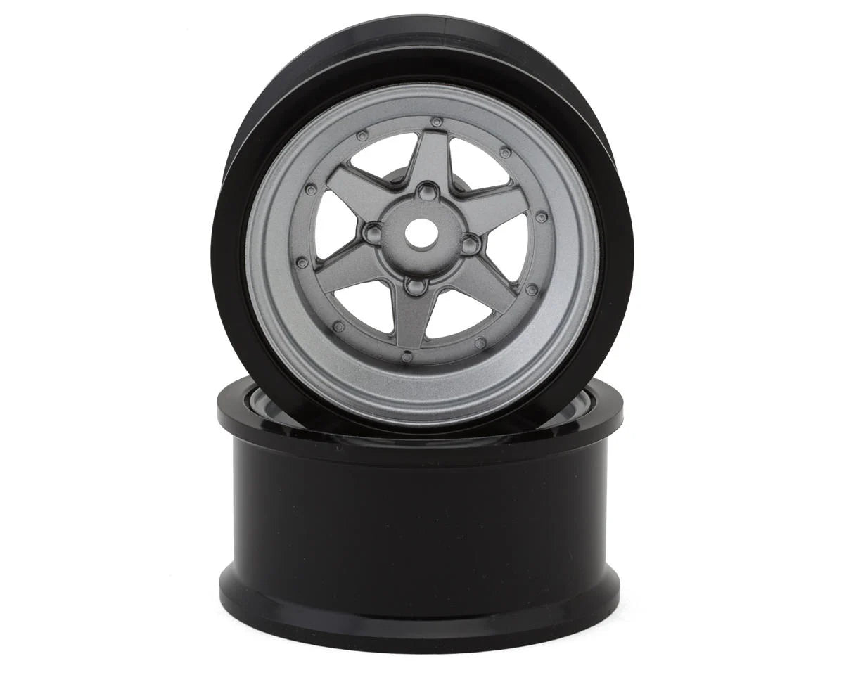 RCA-ARTW(0206 & 0208)MS RC Art Fifteen Series Longchamp 1/10 Drift Wheels (Matte Silver) (2) (6mm & 8mm Offset) w/12mm Hex |THE RC SHOP