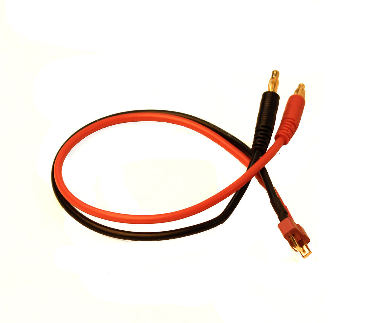 RCE1620 Charge Adapter: Male T-Plug to Male 4mm Bullets, 300mm Wire