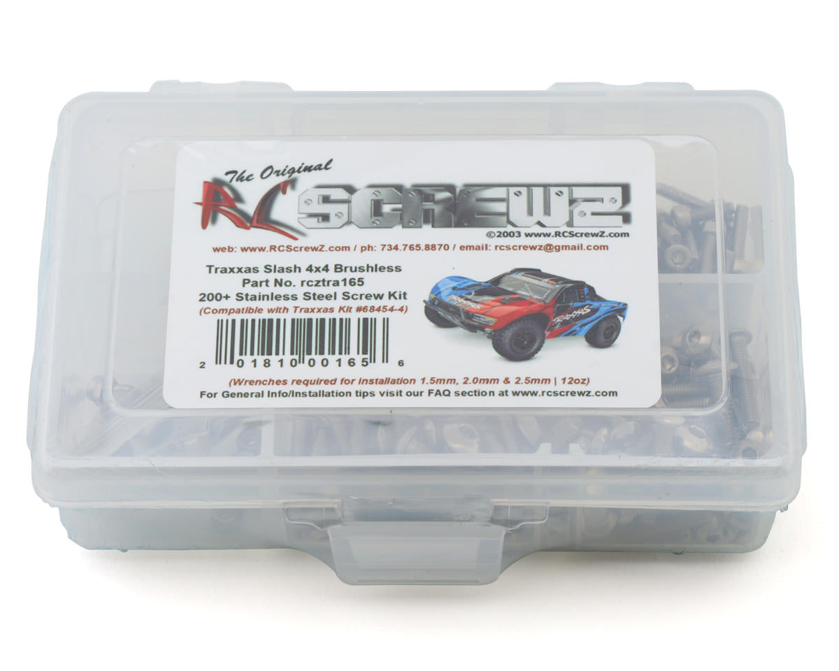 RCZTRA165 RC Screwz Stainless Steel Screw Kit for Traxxas® Slash® 4x4 VX3 1/10 Brushless Short Couse Truck | The RC Shop at Dr Dans