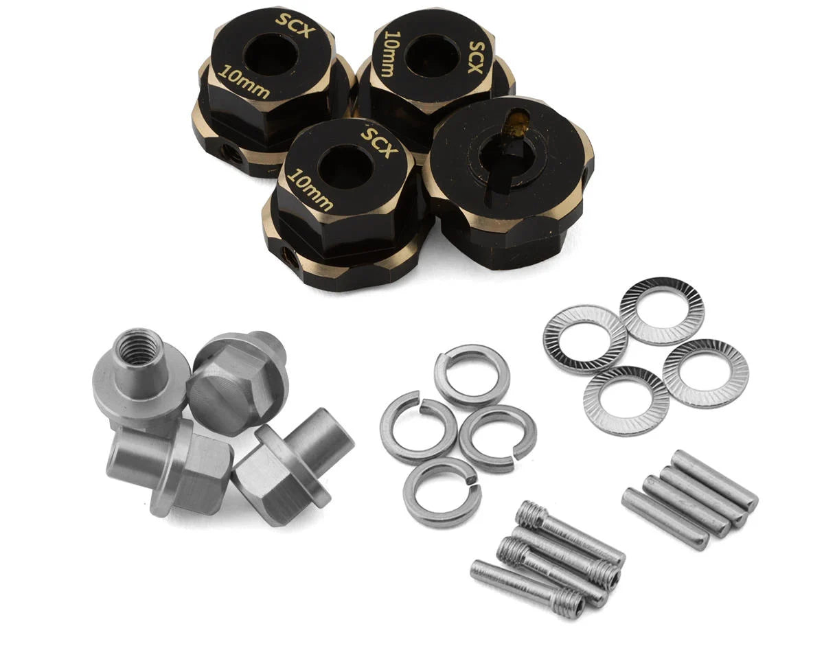 SAMMSCX-4463- Samix Multi Crawler Extended Heavy Brass Wheel Hex Adapters (4) (Black) | The RC Shop at Dr Dans