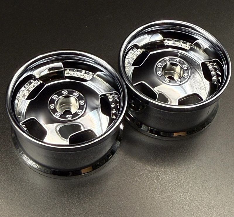 SRFHG20218-20228 Euro VIP Dish Style 1/10 Chrome & Silver Rims, 8mm Offset| The RC Shop at Dr Dans